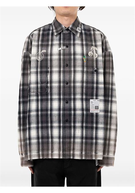 vintage like check shirt man black MAISON MIHARA YASUHIRO | J15SH181BLACK